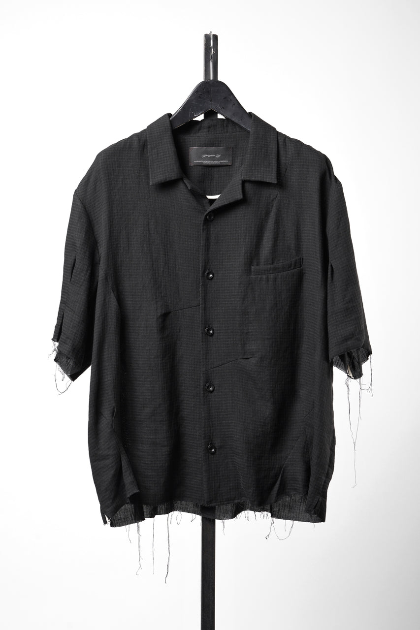 Load image into Gallery viewer, Professor.E CHECK SHORT SLEEVE SHIRT (BLACK)