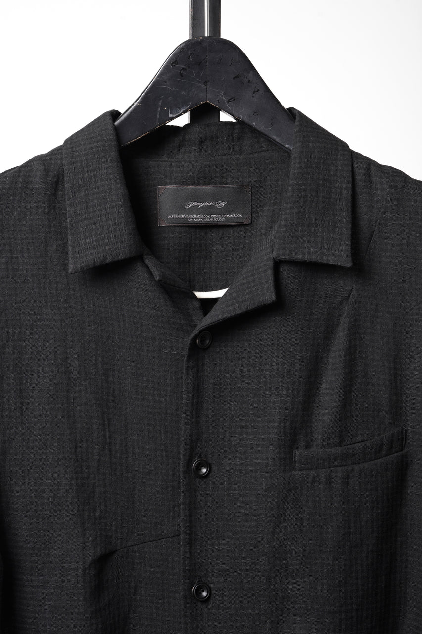 Load image into Gallery viewer, Professor.E CHECK SHORT SLEEVE SHIRT (BLACK)