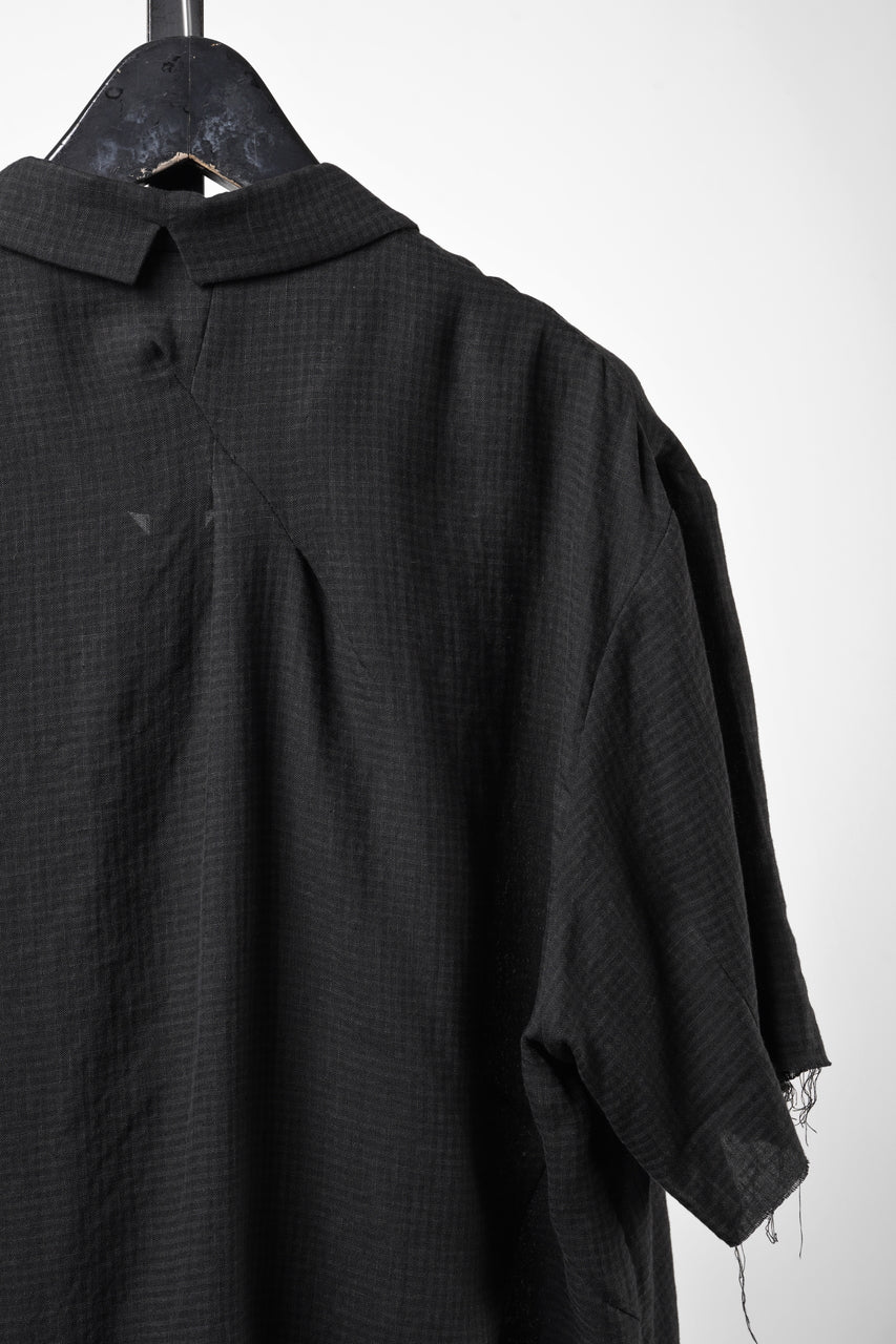 Load image into Gallery viewer, Professor.E CHECK SHORT SLEEVE SHIRT (BLACK)