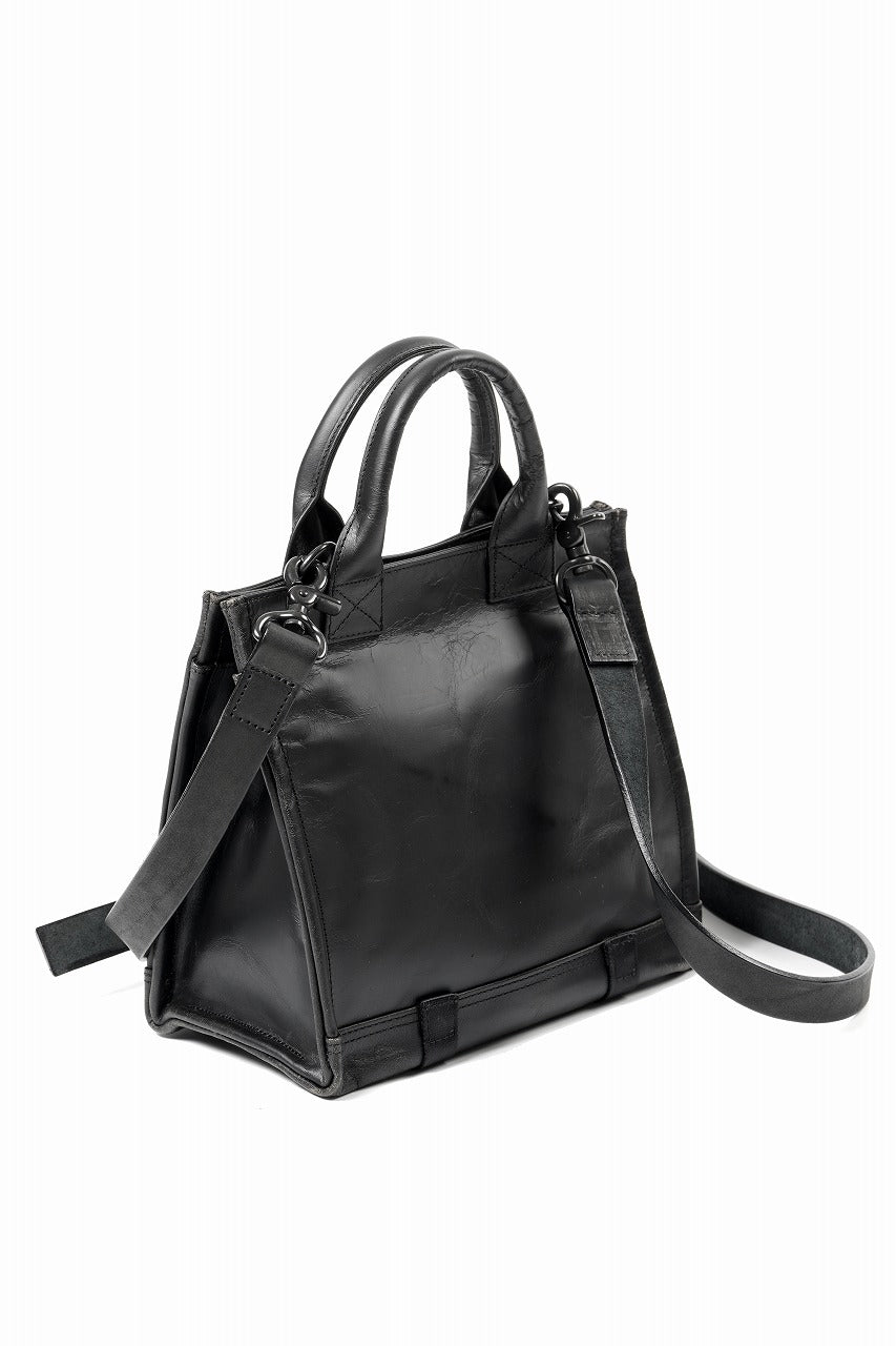 Load image into Gallery viewer, ISAMU KATAYAMA BACKLASH JAPAN HORSE CRACKING VINTAGE MINI-TOTE/SHOULDER BAG (BLACK)