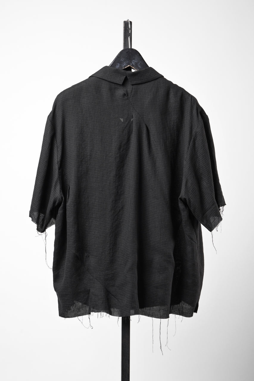 Load image into Gallery viewer, Professor.E CHECK SHORT SLEEVE SHIRT (BLACK)