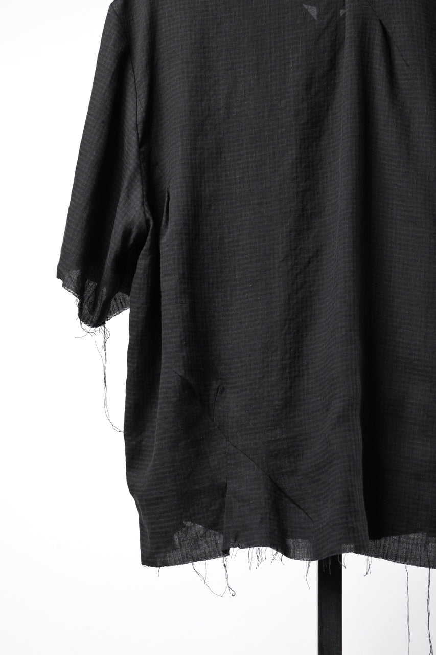 Load image into Gallery viewer, Professor.E CHECK SHORT SLEEVE SHIRT (BLACK)