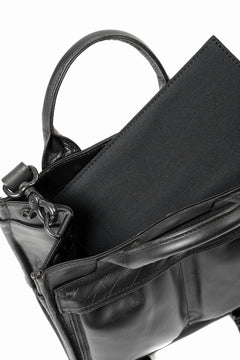 Load image into Gallery viewer, ISAMU KATAYAMA BACKLASH JAPAN HORSE CRACKING VINTAGE MINI-TOTE/SHOULDER BAG (BLACK)