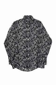 画像をギャラリービューアに読み込む, A.F ARTEFACT SNAPPED COCOON SHIRT / JACGUARD BLURRED STRIPE (BLACK x WHITE)