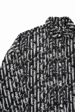 画像をギャラリービューアに読み込む, A.F ARTEFACT SNAPPED COCOON SHIRT / JACGUARD BLURRED STRIPE (BLACK x WHITE)