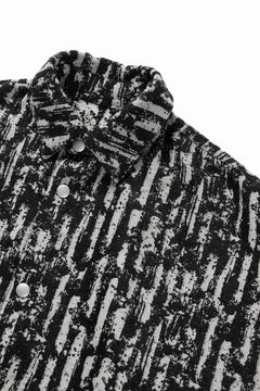 画像をギャラリービューアに読み込む, A.F ARTEFACT SNAPPED COCOON SHIRT / JACGUARD BLURRED STRIPE (BLACK x WHITE)
