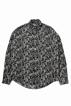 画像をギャラリービューアに読み込む, A.F ARTEFACT SNAPPED COCOON SHIRT / JACGUARD BLURRED STRIPE (BLACK x WHITE)