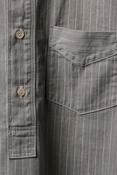 画像をギャラリービューアに読み込む, FULLCOUNT Herringbone Pencil Stripe Farmer Shirt (GRAY)