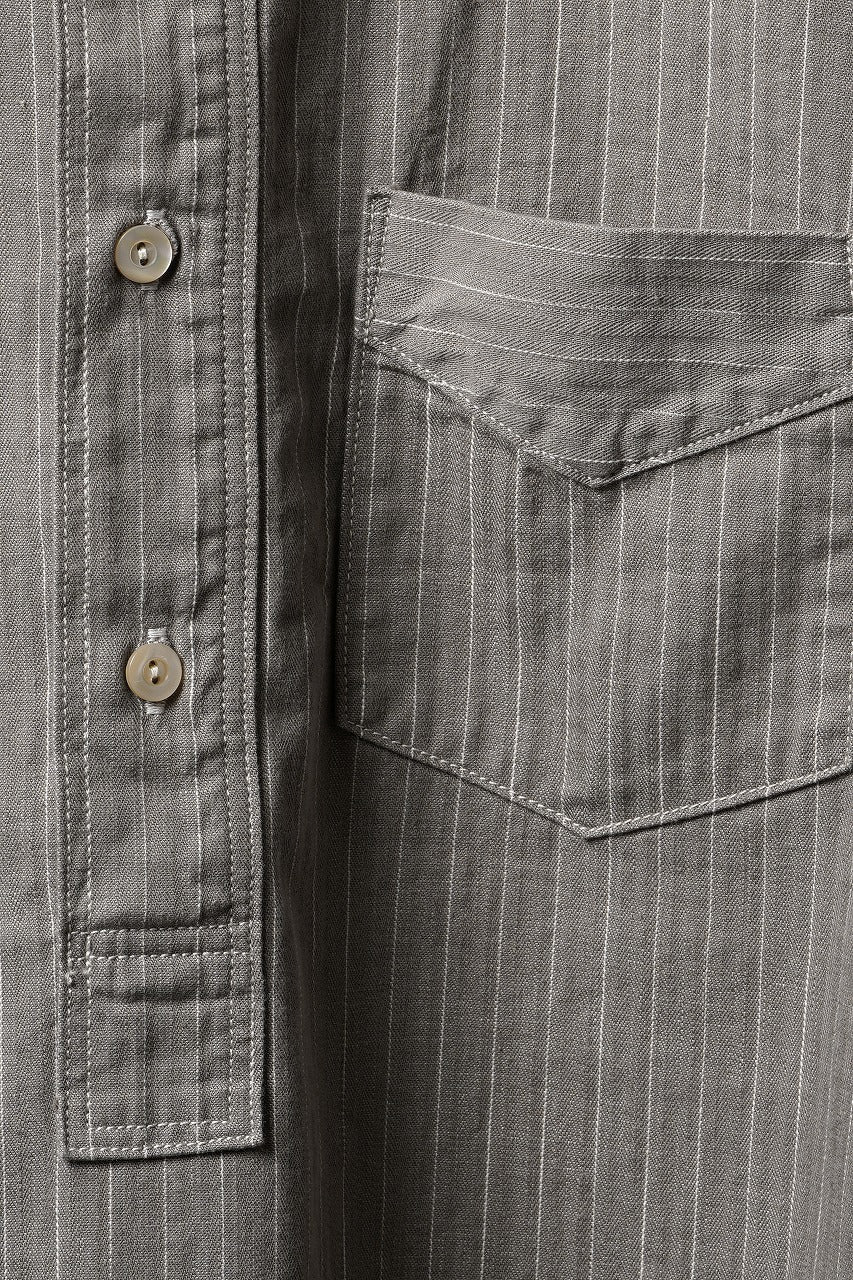 画像をギャラリービューアに読み込む, FULLCOUNT Herringbone Pencil Stripe Farmer Shirt (GRAY)