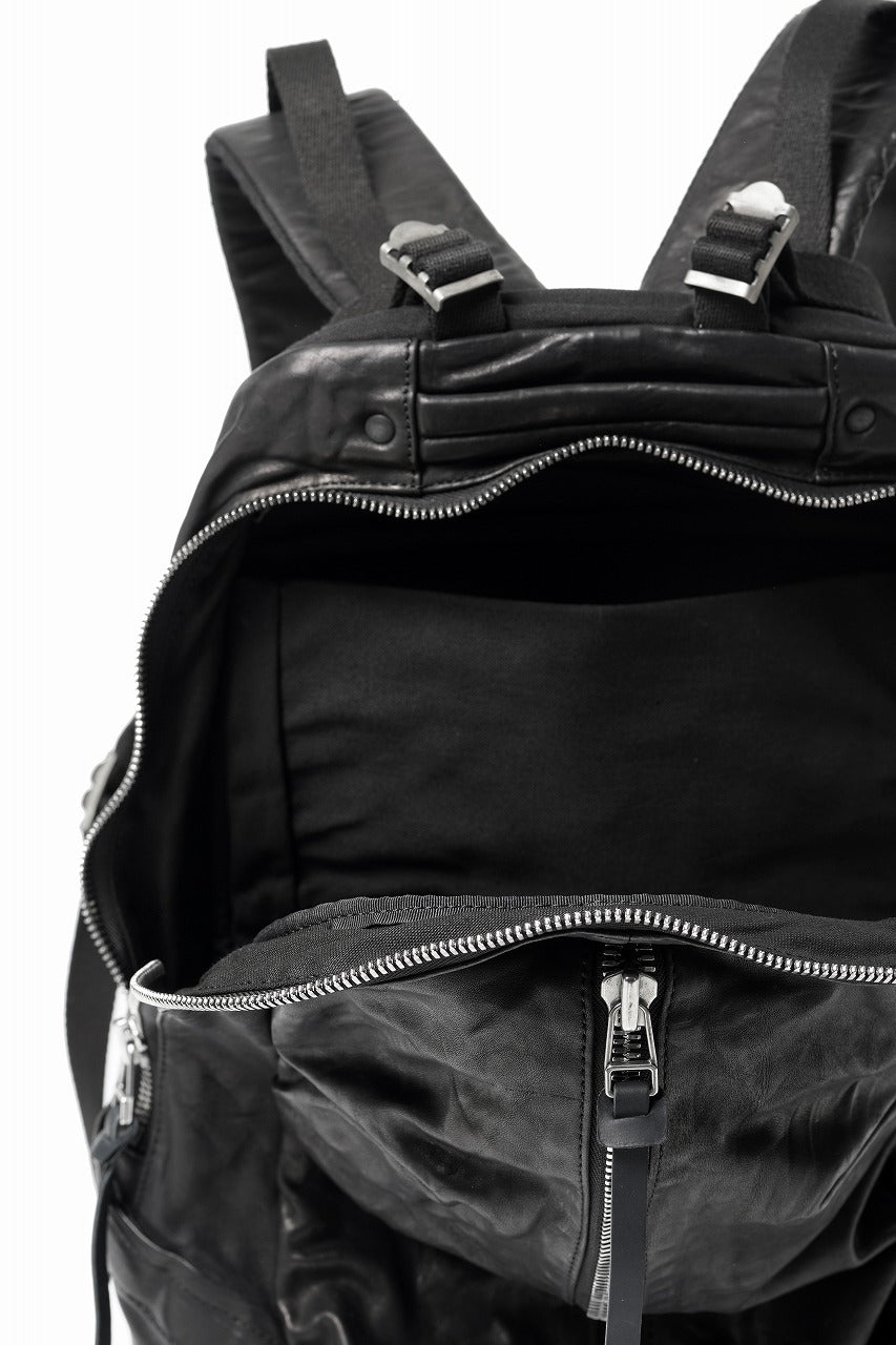 Load image into Gallery viewer, ISAMU KATAYAMA BACKLASH ITALY SHOULDER GARMENT-DYED BACKPACK (BLACK)
