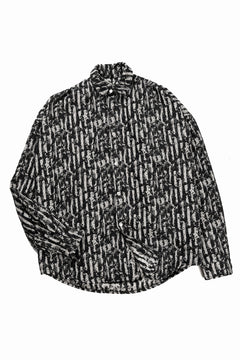 画像をギャラリービューアに読み込む, A.F ARTEFACT SNAPPED COCOON SHIRT / JACGUARD BLURRED STRIPE (BLACK x WHITE)