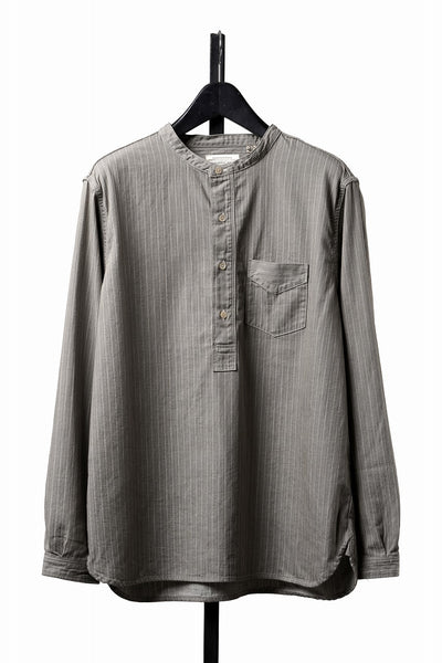 FULLCOUNT Herringbone Pencil Stripe Farmer Shirt (GRAY)