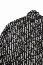 画像をギャラリービューアに読み込む, A.F ARTEFACT SNAPPED COCOON SHIRT / JACGUARD BLURRED STRIPE (BLACK x WHITE)