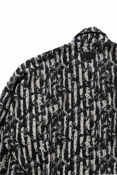 画像をギャラリービューアに読み込む, A.F ARTEFACT SNAPPED COCOON SHIRT / JACGUARD BLURRED STRIPE (BLACK x WHITE)