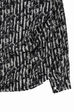 画像をギャラリービューアに読み込む, A.F ARTEFACT SNAPPED COCOON SHIRT / JACGUARD BLURRED STRIPE (BLACK x WHITE)