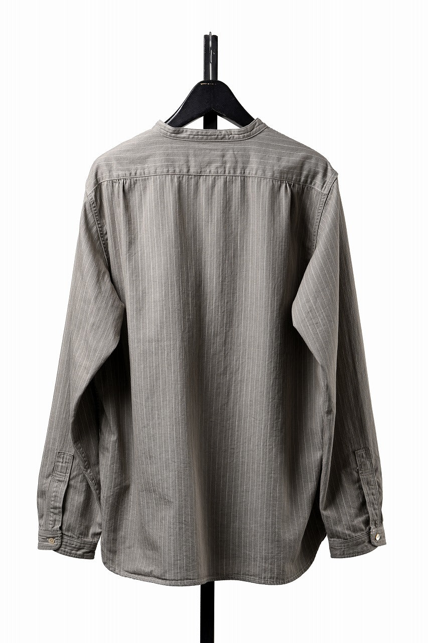画像をギャラリービューアに読み込む, FULLCOUNT Herringbone Pencil Stripe Farmer Shirt (GRAY)