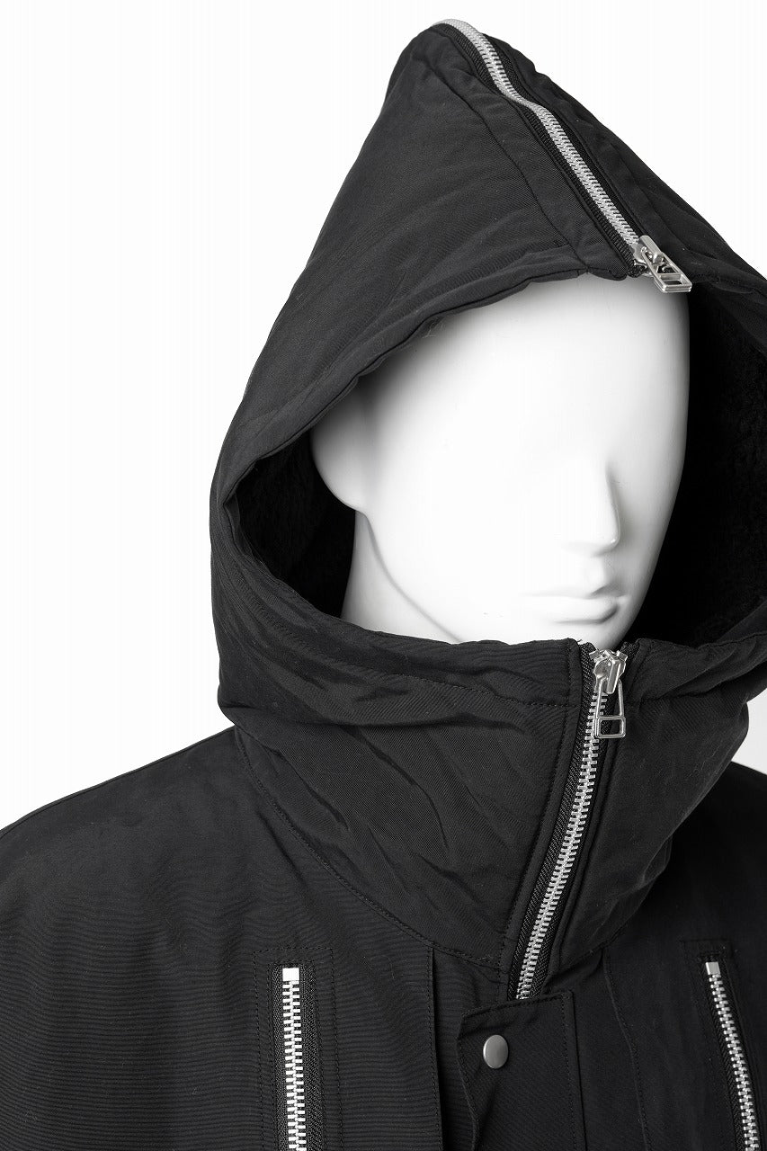 Load image into Gallery viewer, 【SAMPLE SALE】A.F ARTEFACT ZIP HOODIE COAT / TEDDY BOA FLEECE LINING (BLACK)