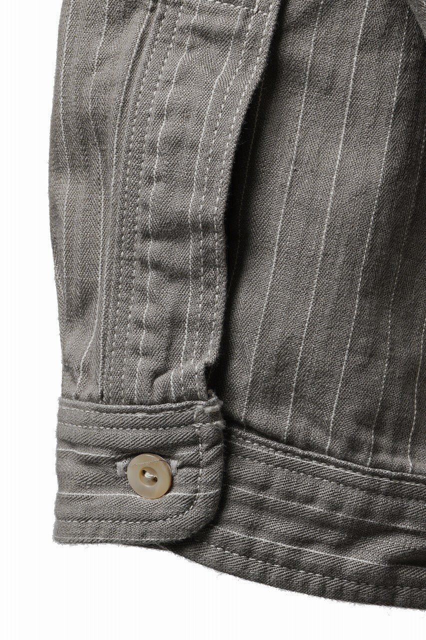 画像をギャラリービューアに読み込む, FULLCOUNT Herringbone Pencil Stripe Farmer Shirt (GRAY)