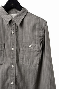 画像をギャラリービューアに読み込む, FULLCOUNT Herringbone Pencil Stripe Work Shirt (GRAY)
