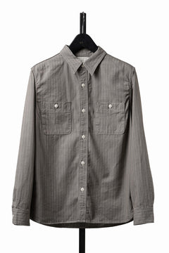 画像をギャラリービューアに読み込む, FULLCOUNT Herringbone Pencil Stripe Work Shirt (GRAY)