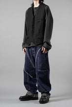 画像をギャラリービューアに読み込む, KLASICA "JEUNET" SQUARE SHAPED LOOSE VEST / OBSCURE STRIPED 3/3 MINI HBT (MID NIGHT)