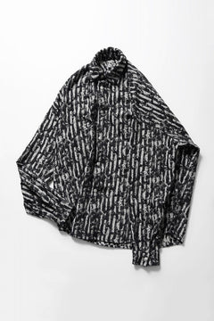画像をギャラリービューアに読み込む, A.F ARTEFACT SNAPPED COCOON SHIRT / JACGUARD BLURRED STRIPE (BLACK x WHITE)