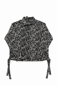 画像をギャラリービューアに読み込む, A.F ARTEFACT SNAPPED SHIRT WITH HEM BAND / JACGUARD BLURRED STRIPE (BLACK x WHITE)