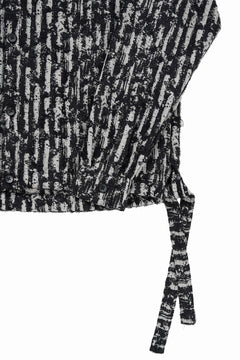 画像をギャラリービューアに読み込む, A.F ARTEFACT SNAPPED SHIRT WITH HEM BAND / JACGUARD BLURRED STRIPE (BLACK x WHITE)
