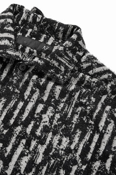 画像をギャラリービューアに読み込む, A.F ARTEFACT SNAPPED SHIRT WITH HEM BAND / JACGUARD BLURRED STRIPE (BLACK x WHITE)