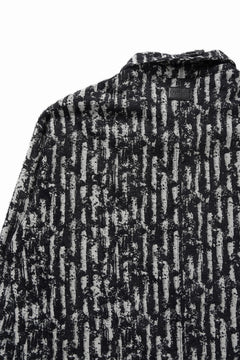 画像をギャラリービューアに読み込む, A.F ARTEFACT SNAPPED SHIRT WITH HEM BAND / JACGUARD BLURRED STRIPE (BLACK x WHITE)