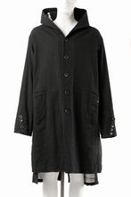 Load image into Gallery viewer, 【SAMPLE SALE】vital reversible hooded coat / organic twill+texture print (BLACK x PRINT)
