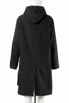 Load image into Gallery viewer, 【SAMPLE SALE】vital reversible hooded coat / organic twill+texture print (BLACK x PRINT)