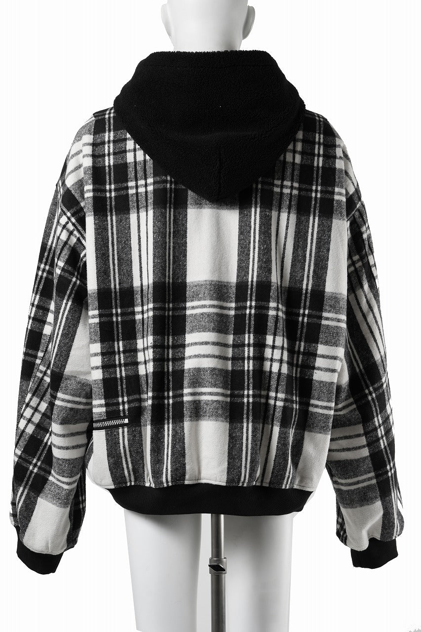 Load image into Gallery viewer, 【SAMPLE SALE】A.F ARTEFACT WOOL PLAID BOMBER JACKET (BLACK×WHITE)