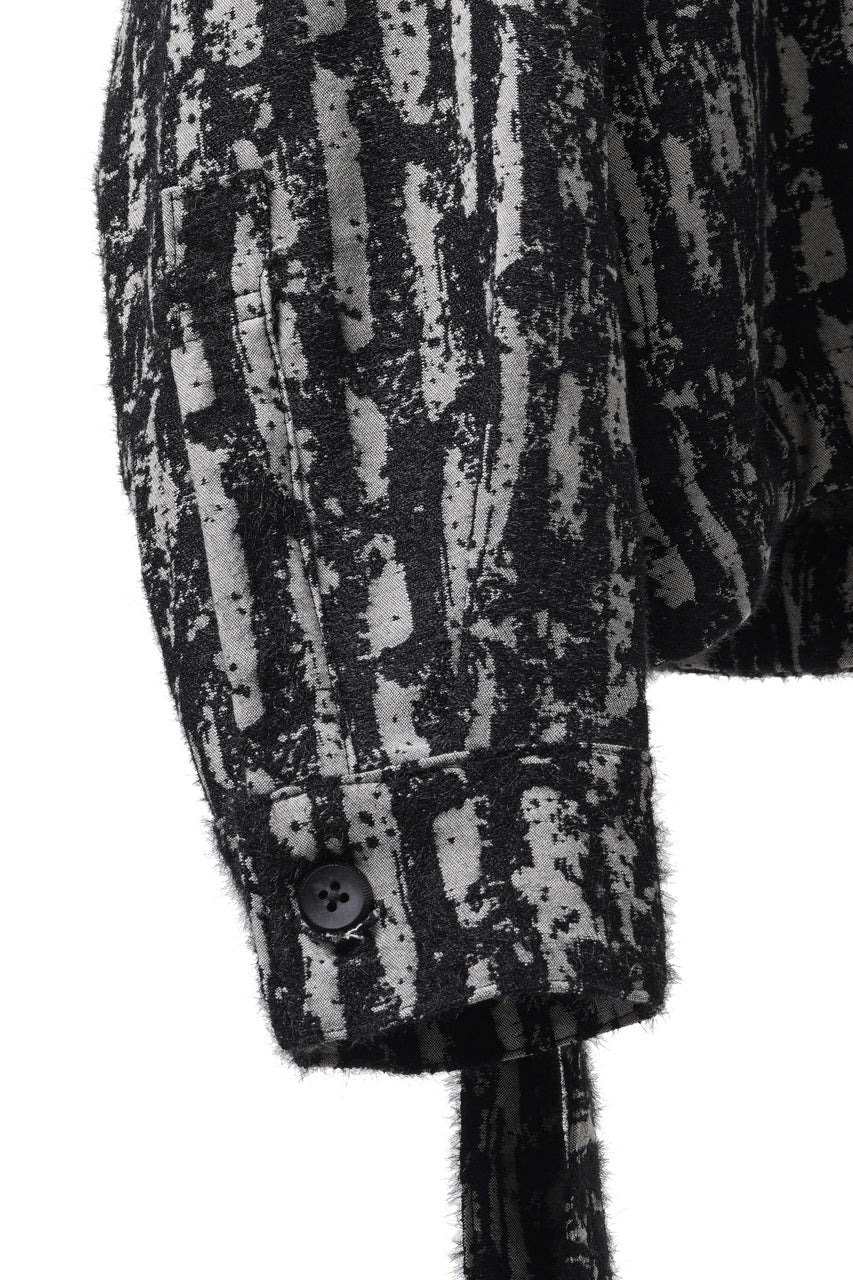 Load image into Gallery viewer, 【SAMPLE】A.F ARTEFACT RELAXED SHIRT / JACQUARD BLURRED STRIPE (BLACK × WHITE)