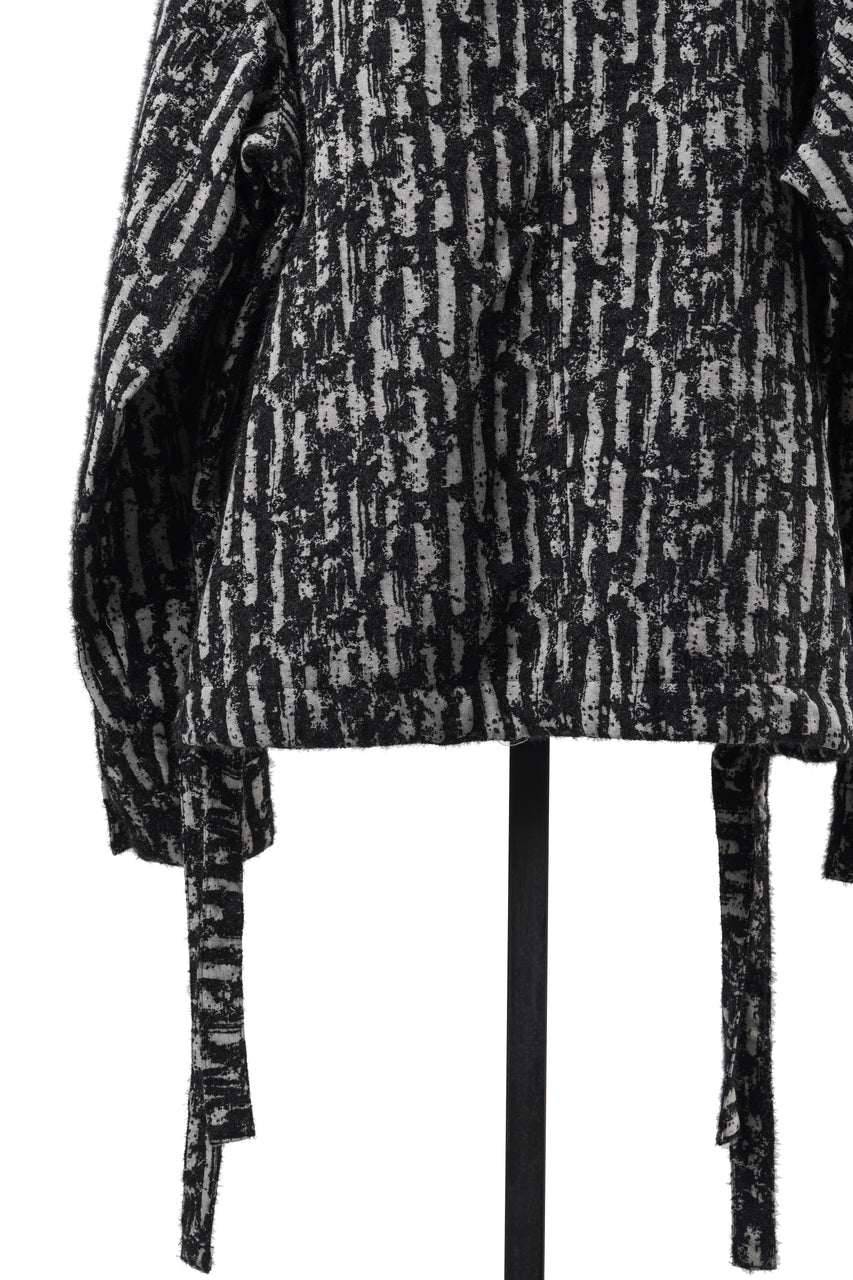 Load image into Gallery viewer, 【SAMPLE】A.F ARTEFACT RELAXED SHIRT / JACQUARD BLURRED STRIPE (BLACK × WHITE)