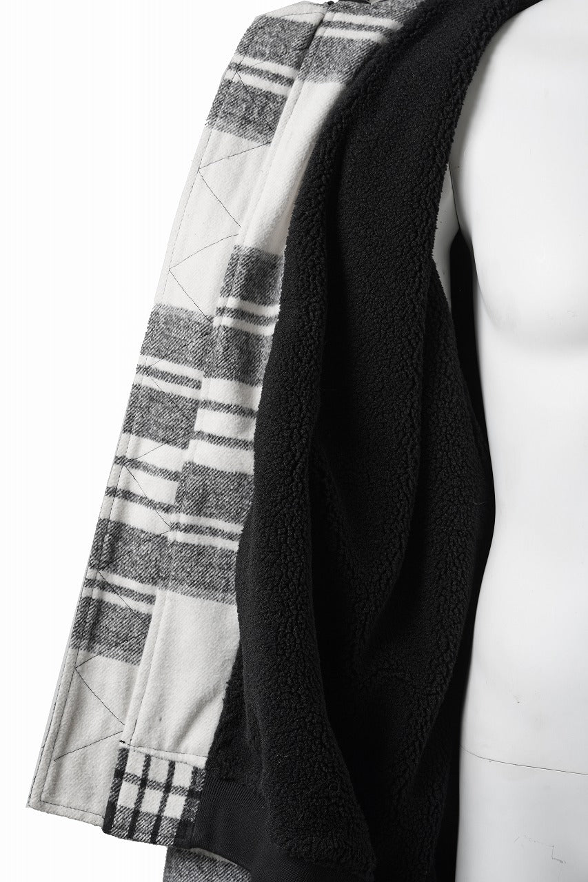 Load image into Gallery viewer, 【SAMPLE SALE】A.F ARTEFACT WOOL PLAID BOMBER JACKET (BLACK×WHITE)