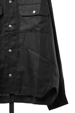Load image into Gallery viewer, 【SAMPLE】A.F ARTEFACT HERRINGBONE LINEN MILITARY SHIRTS (BLACK)