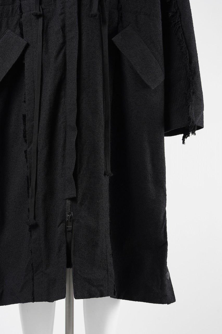 Load image into Gallery viewer, 【SAMPLE SALE】A.F ARTEFACT BOA LINER HOODIE LONG COAT (BLACK)