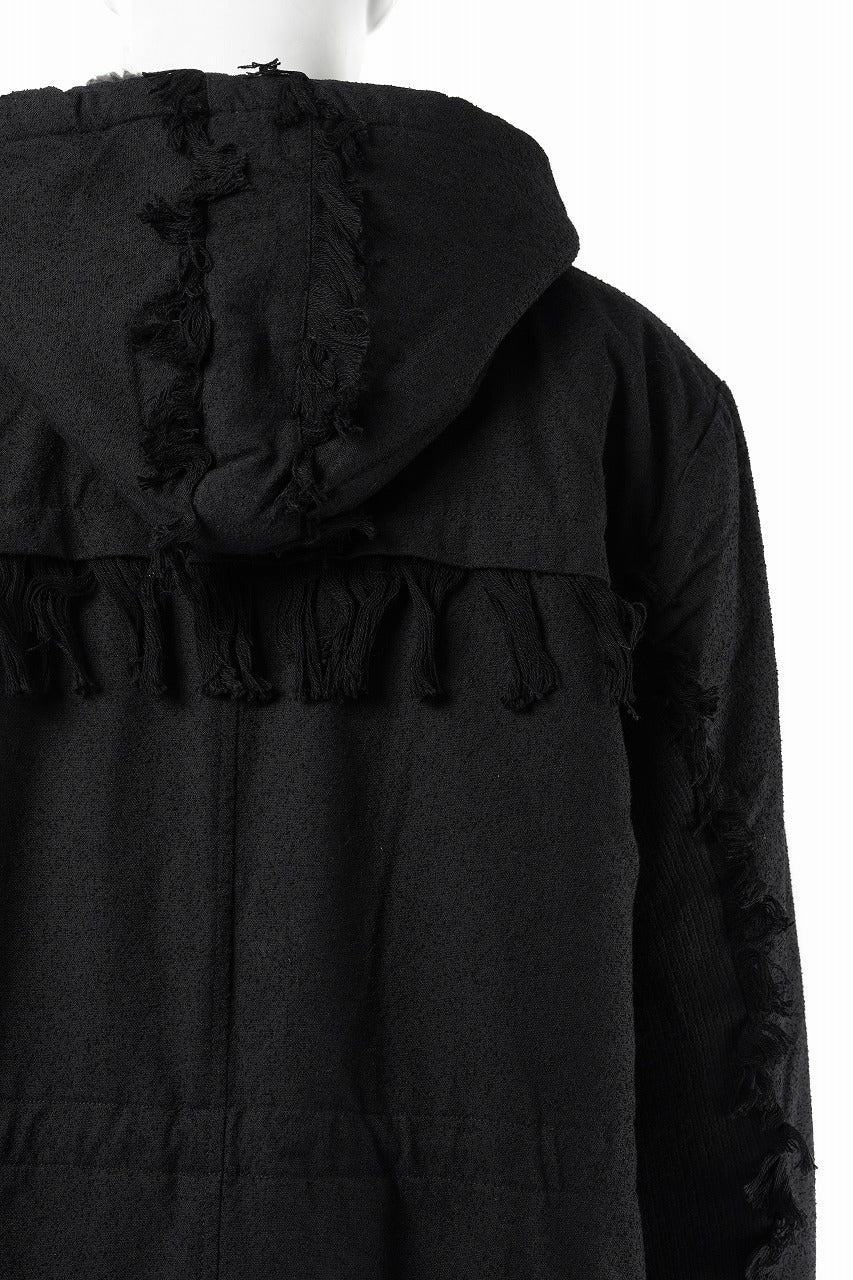 Load image into Gallery viewer, 【SAMPLE SALE】A.F ARTEFACT BOA LINER HOODIE LONG COAT (BLACK)