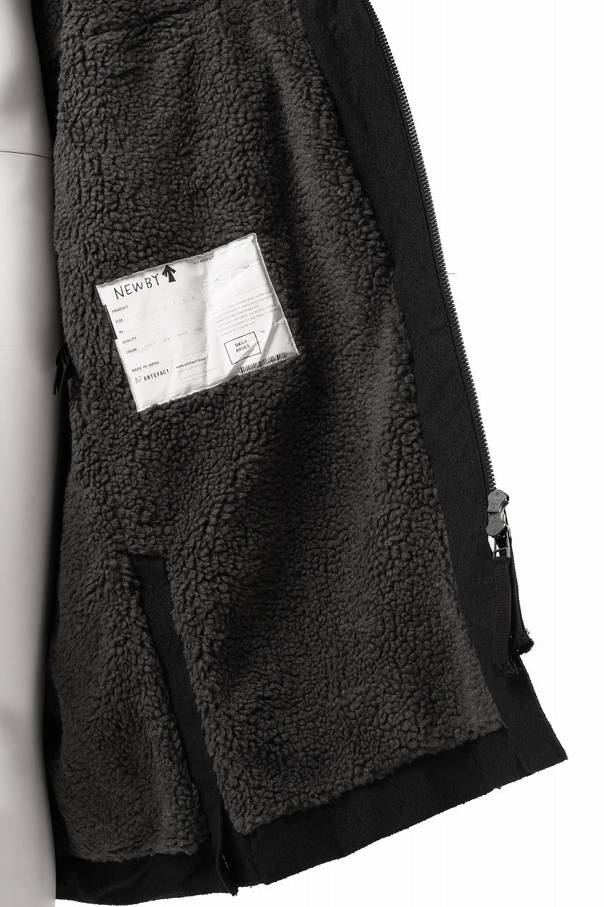 Load image into Gallery viewer, 【SAMPLE SALE】A.F ARTEFACT BOA LINER HOODIE LONG COAT (BLACK)