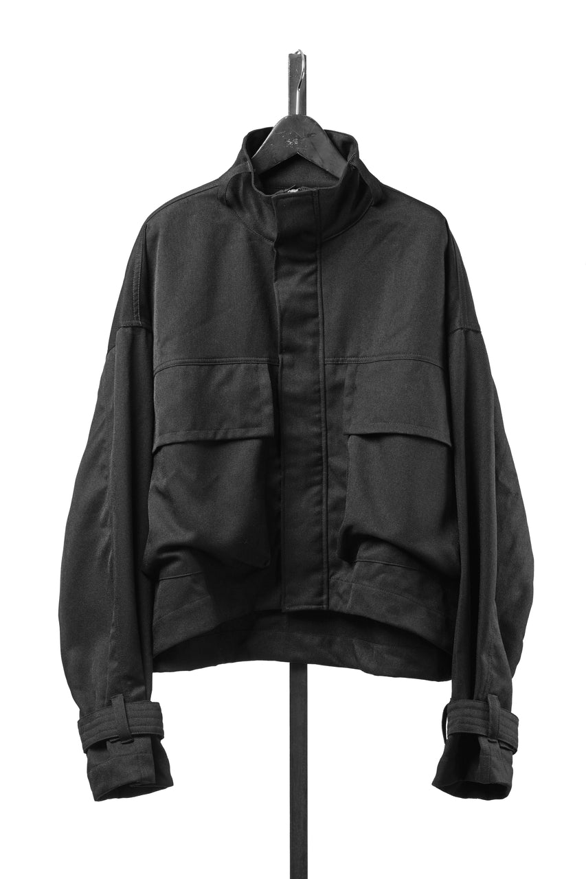 Load image into Gallery viewer, 【SAMPLE】A.F ARTEFACT CROPPED MILITARY BLOUSON / SOFT LUSTER TWILL (BLACK)