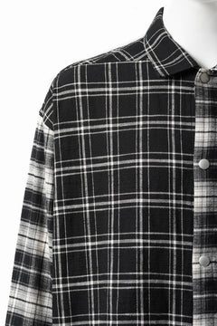 画像をギャラリービューアに読み込む, 【SAMPLE SALE】A.F ARTEFACT SNAPPED OVER SHIRT / SWITCHING CHECK (BLACK)