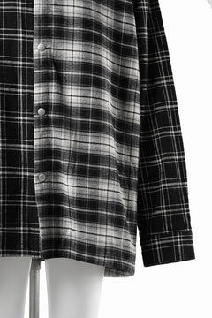 画像をギャラリービューアに読み込む, 【SAMPLE SALE】A.F ARTEFACT SNAPPED OVER SHIRT / SWITCHING CHECK (BLACK)
