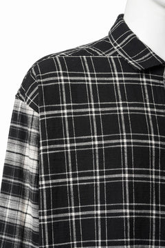 画像をギャラリービューアに読み込む, 【SAMPLE SALE】A.F ARTEFACT SNAPPED OVER SHIRT / SWITCHING CHECK (BLACK)