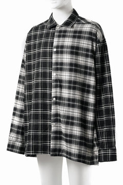 画像をギャラリービューアに読み込む, 【SAMPLE SALE】A.F ARTEFACT SNAPPED OVER SHIRT / SWITCHING CHECK (BLACK)