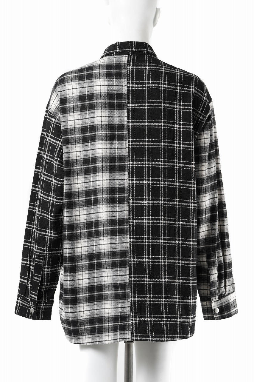 画像をギャラリービューアに読み込む, 【SAMPLE SALE】A.F ARTEFACT SNAPPED OVER SHIRT / SWITCHING CHECK (BLACK)