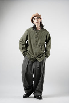 画像をギャラリービューアに読み込む, YUTA MATSUOKA collarless shirt / hard twist yarn horse cloth (khaki)