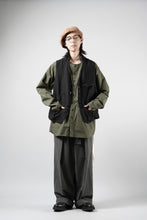 画像をギャラリービューアに読み込む, YUTA MATSUOKA collarless shirt / hard twist yarn horse cloth (khaki)