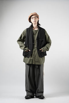 画像をギャラリービューアに読み込む, YUTA MATSUOKA collarless shirt / hard twist yarn horse cloth (khaki)