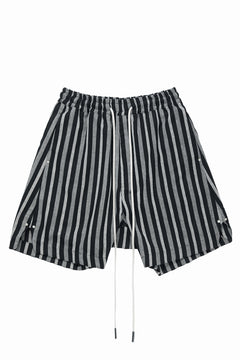 画像をギャラリービューアに読み込む, A.F ARTEFACT VERTICAL STRIPES SHORTS (BLACK x LIGHT GREY)